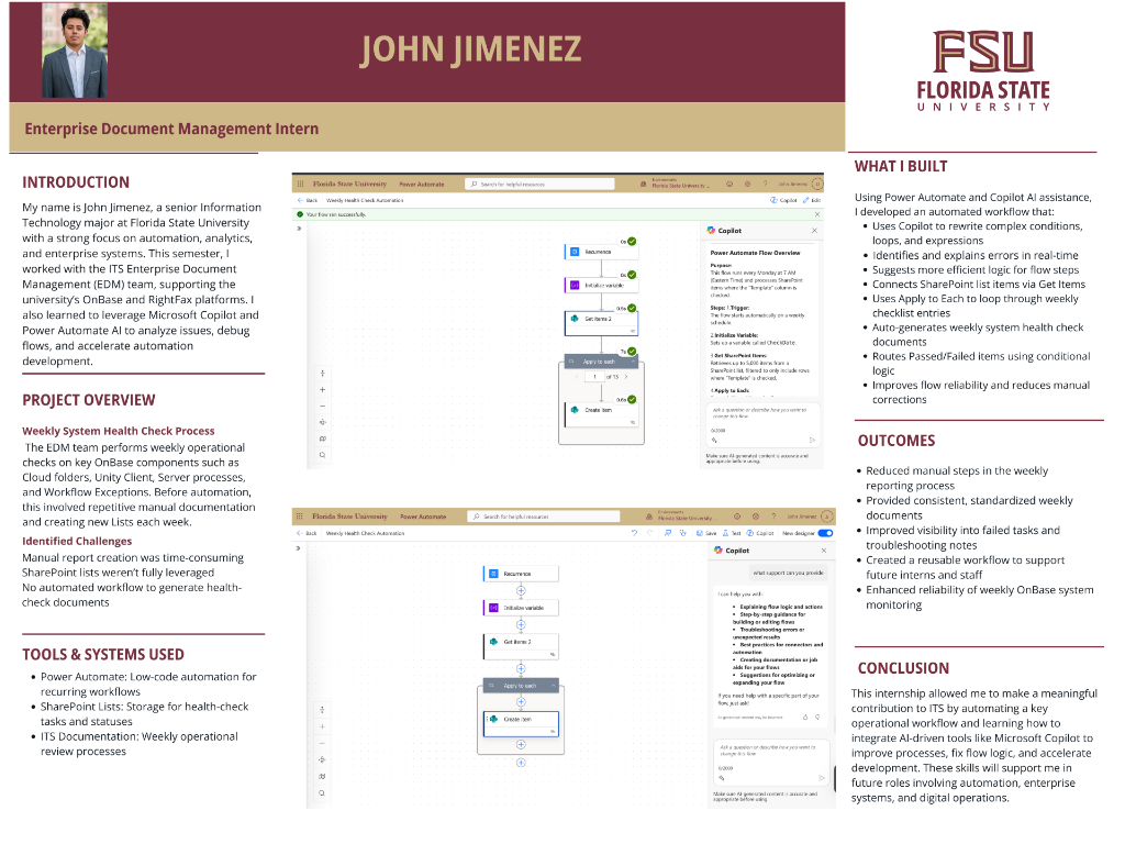 FSU EDM System Health Automation